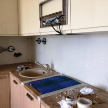 Фартук для кухни из матированного стекла