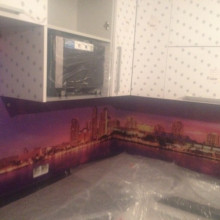 Фартук с фотопечатью для кухни из стекла 6мм