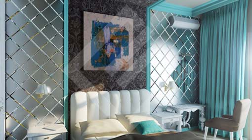 Фацетная композиция в спальне