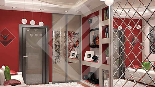 Зеркало с гравировкой и пескоструйным рисунком